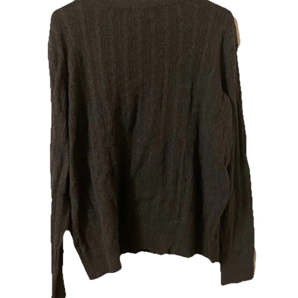 Eddie Bauer Women’s Dark Gray Button Up Cable Knit Long Sleeves Sweater - Picture 2 of 7